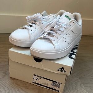 Adidas Advantage 20 White and Green Sneakers